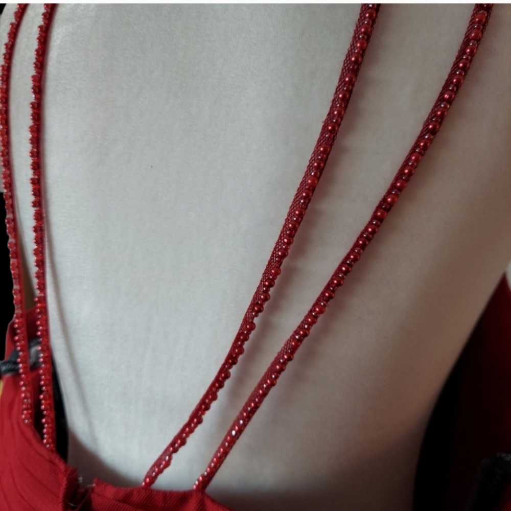 NWT Alfred Angelo Boho Valentine Red Lined Gown. - Picture 8 of 11